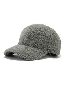 1pc Women's Autumn/Winter Solid Color Plush Baseball Cap, Fashionable Versatile Windproof Warm Baseball Cap Suitable For Daily Wear - Multicolor - View 9