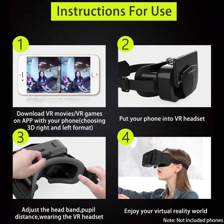 Byson Virtual Reality VR Headset 3D Goggles VR Headgear, Suitable For TV, Movies And Video Games, Compatible With IOS And Android Systems, Supports 4.7-7 Inch Screens - Multicolor - View 11