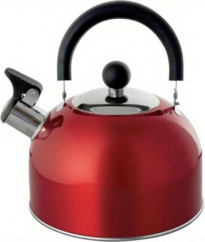 Stainless Steel Whistling Tea Kettle, The Perfect Stovetop Tea And Water Boilers For Your Home, Dorm, Condo Or Apartment.Red