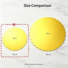8Pcs Gold Scalloped Edge Round Cake Boards, Thick Sturdy Cake Base Cardboard Circles, Waterproof Oilproof Cake Tray Stand For Birthday Wedding Party Anniversary Baking Dessert Display - Gold - View 13