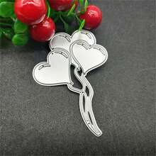 Heart-Shaped Balloon Metal Scrapbook Embossing Die Cutting DIY Photo Album Greeting Card Punching Mold Birthday Party - C-Silver - View 7