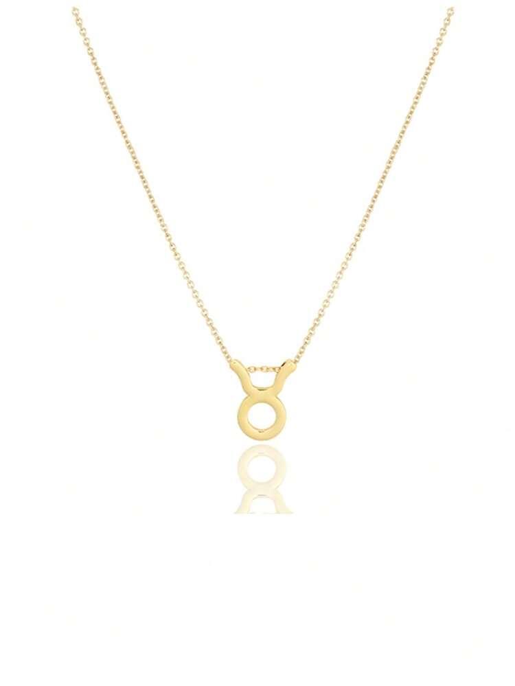 1pc 12 Zodiac Sign Symbol Pendant Necklace, Women's Gold-Plated Clavicle Chain, Birthday Gift For Girlfriend, Best Friend - Yellow Gold - View 7