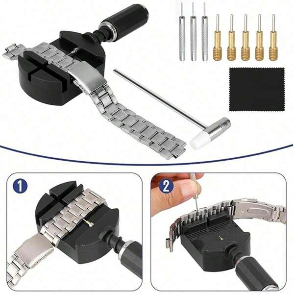 Watch Link Removal Kit 11pcs Watch Band Sizing Tool For Watch Strap Adjustment Watch Repair Tool Kit With Hammer Spring Bar