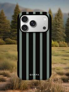GIIPPA 1件黑灰條紋圖案設計手機殼，適用於Phone 17 Pro Max，兼容Phone 16 Pro Max、15 Pro Max、14 Pro Max，韓系高端時尚趣味手機殼，兼容11/12/13/14/15/16 Pro Max Plus，優雅設計適合男女使用，聖誕節、情人節、復活節、婚禮季及生日送女友的完美禮物 - 黑色 - 查看 7