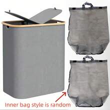 Multi-Color Laundry Basket Storage Bin, 75L/100L/150L With Lid And Liner, Large Laundry Basket With Handles And Lid, Foldable Clothes Basket Organizer, With Removable Inner Bag, For Storing Clothes, Toys, Towels, Removable Liner, Rectangular Storage, Space-Saving, Suitable For Bathroom, Laundry Room, Bedroom, Home Laundry Basket (Two Cloth Inner Bag Styles Randomly Shipped) - 1 - View 5