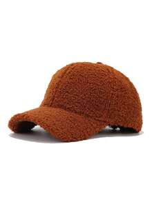 1pc Women's Autumn/Winter Solid Color Plush Baseball Cap, Fashionable Versatile Windproof Warm Baseball Cap Suitable For Daily Wear - Multicolor - View 17