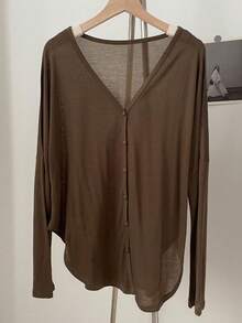 1pc Women's Thin Knit Sun Protection Cardigan Ice Silk Shawl - Multicolor - View 9