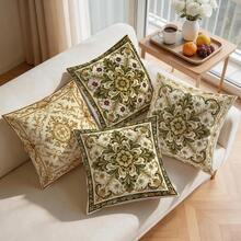 4pcs Baroque Palace Style Floral Pattern Pillow Covers, Single-Sided Printed Pillow Covers, Suitable For Living Room, Bedroom, Home Decor, All Season Pillow Covers - Multicolor - View 8