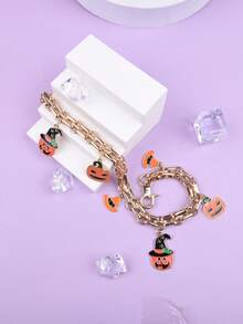 Halloween Funny Cute Phone Lanyard, Gold Pumpkin & Witch Hat Enamel Pendant, Holiday Style Bag Backpack Wallet Accessory, Suitable For Women And Girls - Multicolor - View 6