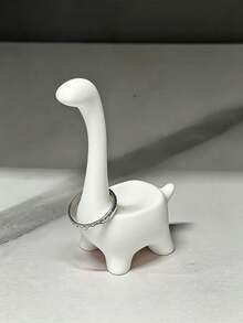 3D Printed Dinosaur Ring Holder, Cute Jewelry Display Stand For Rings, Earrings And Small Accessories, Aesthetic Academic Style Desktop Decor, Sweet Gift For Women And Girls, Suitable For Valentine's Day, Birthday, Anniversary - Multicolor - View 3