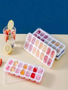 1/2/4pcs Ice Cube Tray: Multifunctional Kitchen Tool, Suitable For Freezing Cocktails, Whiskey Etc. - Stackable, With Removable Lid - 14-grid Ice Mold - View 5