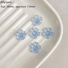 140pcs Transparent AB Color Acrylic Heart-Shaped Five Petal Flower, DIY Bead Material Five Leaf Flower Headpiece Hairpin Bouquet With Hair Accessories - Multicolor - View 24