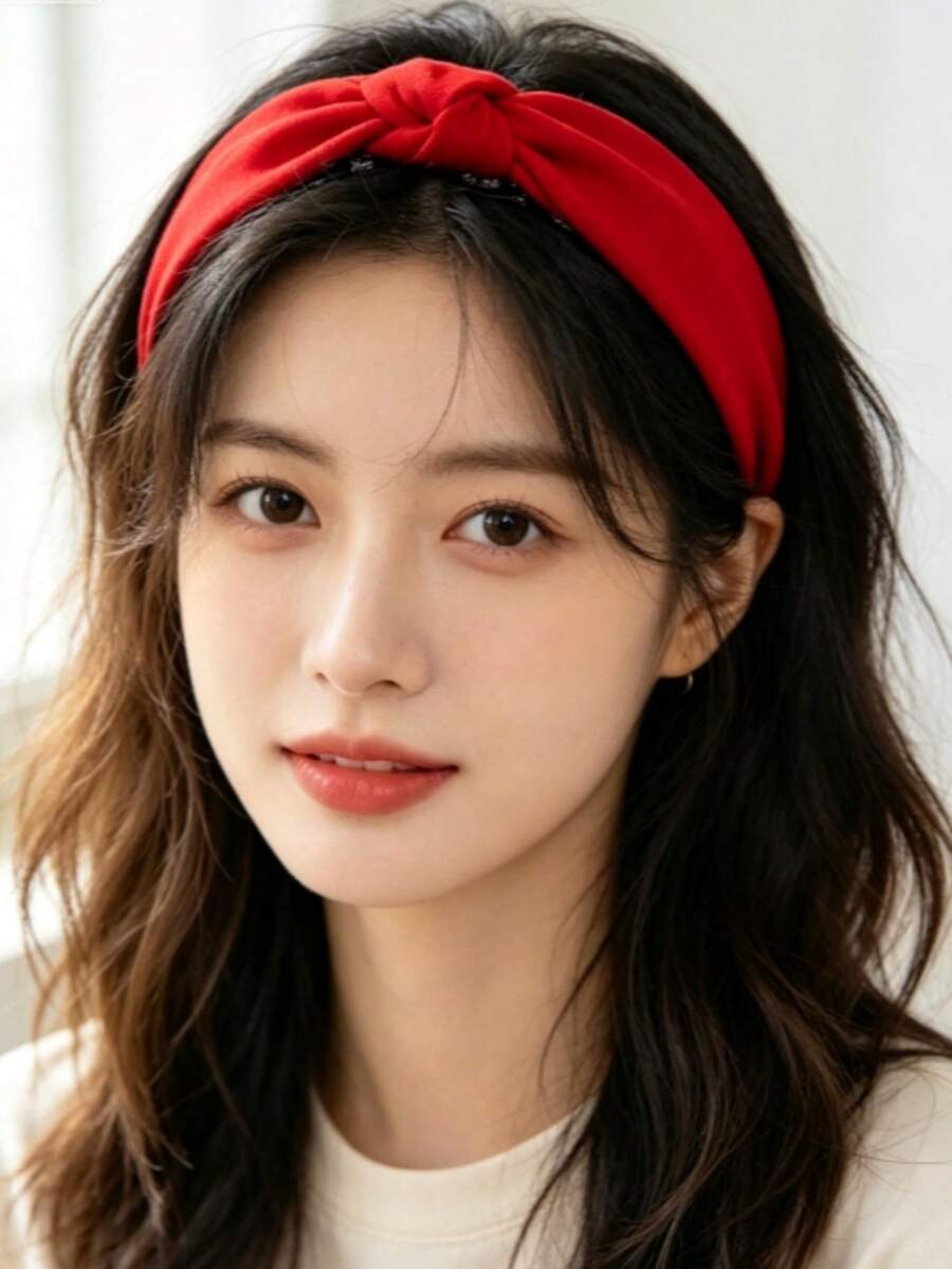 1件女性高級梅納德風格髮箍髮圈,時尚額前整理髮帶髮飾,高顱頂髮夾髮箍批發 - 紅色 - 查看 1