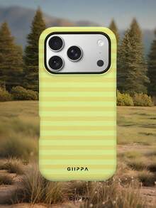 GIIPPA 1件奶油黃橫條紋圖案設計手機殼，適用於Phone 17 Pro Max，相容Phone 16 Pro Max、15 Pro Max、14 Pro Max，韓系高端時尚趣味手機殼，相容11/12/13/14/15/16 Pro Max Plus，優雅設計男女皆宜，聖誕節、情人節、復活節、婚禮季與生日送女友的完美禮物 - 乳黃色 - 查看 7