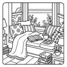 GDTME Bold Easy City Loft Coloring Book: Simple Thick Line City Loft Interior Design, Cozy Modern City Apartment Scenes, Suitable For Beginners And Adults - City Loft - View 7