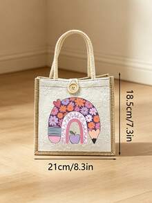 Summer Canvas Tote Bag, Lemon Pattern Design, Suitable For Daily Commute And Beach Vacation, Ideal Summer Gift - Multicolor - View 5