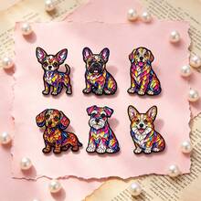 1/6 buah Pin Enamel dan Bros Anjing Kartun Warna-warni untuk Tas Ransel, Dekorasi Keren untuk Teman, Hadiah - MultiWarna - View 9