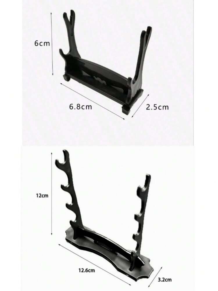 1/2PCS Multi-Style Sword Model Display Stand, Mini Weapon Figure Holder Desktop Collection Display Rack, Universal Long/Short Sword Display Base, Toy Knife Storage Rack. (Please Check Size Before Ordering) - Black - View 17