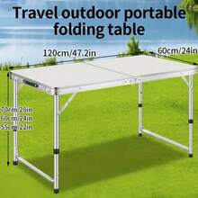LEO IRIS 4FT/6FT Folding Table With Carrying Handle, Heavy Duty Rectangular Table For Kitchen, Dining Room, Party, Wedding, Indoor & Outdoor Meals, Christmas Gift- White - White - View 13