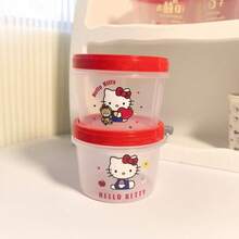 SANRIO Cute KT Cartoon Print 500ml PP5 Storage Jar With Red Screw Lid, Airtight Leakproof Fresh-Keeping Food Container, Reusable Box For Fruit Snack Meal Prep Kitchen Office, Ideal Gift For Cartoon Fans(Sticker DIY) - Multicolor - View 8