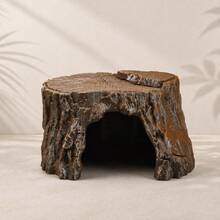Realistic Tree Stump Reptile Hide, Tank And Aquarium Decoration, Faux Wood Cave Habitat, Amphibian Hiding Decor, Suitable For Geckos, Lizards, Turtles And Fish Tanks (Image For Reference Only, Please Refer To Actual Product Color) - View 3