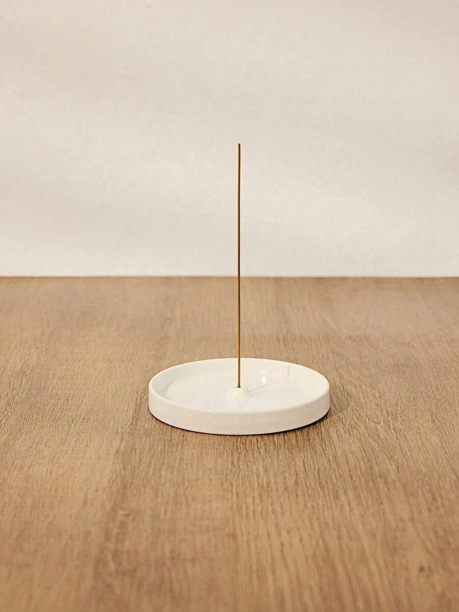 Round Incense Tray Ceramic Incense Holder Gifts Birthday Graduation - White - View 1