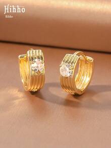 Hihho 1 Pair Luxury Style Elegant Versatile Women's Earrings Suitable For Commuting, Work, Dating, Dining, Daily Wear - Round - View 12