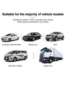 Car Roller Shade Sun Visor, Heat Insulation Window Curtain, Retractable Front Windshield Sunshade - A - View 7