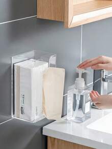 1pc Tissue Box, Wet Wipe Storage Box, Wall-Mounted Facial Tissue Holder, Suitable For Living Room, Kitchen, Bathroom And Toilet, Daily Use And Gift, Suitable For Women, Friends, Mothers, Boyfriends, Students, Holidays - Multicolor - View 4
