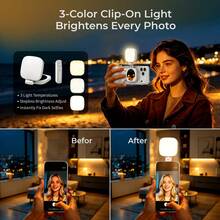 COMITOK MOCA ARCO Magnetic Phone Camera Handle With Fill Light, Compatible With IPhone 17, Wireless Detachable Remote, Ergonomic Handheld Grip, 1/4" Screw Interface, Compatible With Tripod Mount, Compatible With IOS17/18/26 And MagSafe, Suitable For Makeup Selfies, Night Vlog Video Recording - View 7