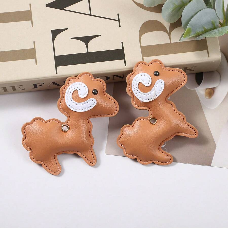 1Pc PU Curly Horn Sheep Patch Charm Back To School Labor Day Halloween Thanksgiving DIY Bag Decor Accessory - Multicolor - View 1