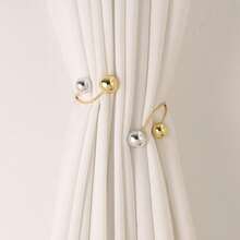 1pc Modern Minimalist Alloy Curtain Tieback, No-Drill Curtain Holder, Window Decor Curtain Tie - Multicolor - View 1