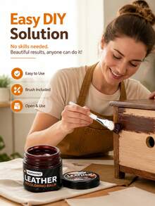 Brown Wood Specialized Touch-Up Paste, Large Capacity Door Scratch & Fading Repair Paste, Includes Applicator, Vibrant Color, Long-Lasting, Durable & Non-Peeling - C - View 3