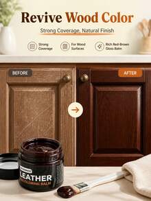 Brown Wood Specialized Touch-Up Paste, Large Capacity Door Scratch & Fading Repair Paste, Includes Applicator, Vibrant Color, Long-Lasting, Durable & Non-Peeling - C - View 4