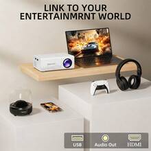 AOC Entry-Level Home Cinema Projector | 240P Native & 1080P Support | Simple Plug-And-Play Movie Projector For Cozy Bedroom & First-Time Viewing,No HDMI Cable Included - Video Projector - View 6