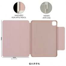 GIIPPA Custodia protettiva rosa nude chiaro e rosa a pois con gigli, cover magnetica staccabile a tripla piega antiurto, compatibile con iPad Mini 6/7, Air 2/3/4/5/11/13, 5/6/7/8/9/10/11, Pro 10.5/11/12.9, perfetta per San Valentino, ritorno a scuola, ufficio, Natale, Ognissanti, Ringraziamento, regalo per la fidanzata, regalo per la stagione dei matrimoni, estetica minimalista da campus, ufficio e vacanze - Multicolore - Visualizzare 6