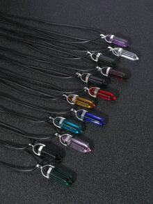 12入組/套時尚幾何吊墜項鍊適合男士適用於朋友們禮品,適用於首飾類禮品和派對 - 彩色 - 查看 8