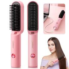Hatteker 1pc USB Rechargeable Straightening & Curling Iron, Portable Wireless Hair Straightener & Curler, Multi-Function Hair Styling Tool - Multicolor - View 14