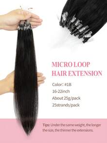Micro Loop Real Human Hair Extensions, 18 Inch #2 Darkest Brown Silky Straight Hair For Women, 25g 25 Strands Ideal For Daily, Party & Wedding To Boost Volume & Length - Multicolor - View 3