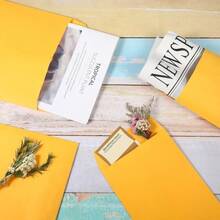 10/26Pcs Manila Self-Sealing Envelopes, 100GSM, Gold Kraft Paper Self-Adhesive Large Envelopes, For Mailing, Organizing And Storage - one-size - View 3