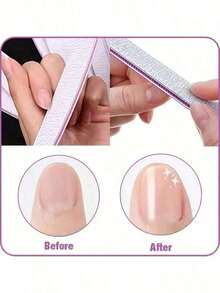 50 Stücke 100/180 Körnung Nagelfeilen und Polierblöcke, professionelle doppelseitige Schleifpapier-Nagelwerkzeuge, geeignet für Acrylnägel, Nagelbedarf, Nagelwerkzeuge, Nagelkunst-Werkzeuge, Schulanfang, Nägel, Nagelwerkzeuge (geeignet für Nagelverlängerungen) - Grauviolett - Übersicht 3