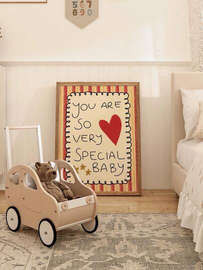 1 bức tranh treo tường phòng bé khung canvas, câu trích dẫn truyền cảm hứng "You Are Such A Special Baby", phong cách đồng quê màu hồng, sẵn sàng treo, phù hợp cho phòng ngủ bé gái, góc trang trí cạnh nôi, quà tặng lý tưởng cho lễ rửa tội trẻ sơ sinh, cũng có thể dùng làm trang trí điểm nhấn phòng trẻ em hình trái tim hoặc hình ngôi sao sáng tạo, trang trí phòng trẻ em, trang trí trường mầm non, quà tặng
