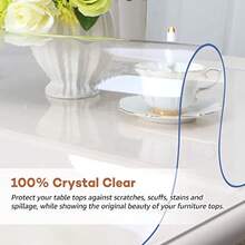 Table & Chair Protective Pad - Verbesserte transparente rechteckige Form - Übersicht 5