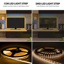 1pc Battery Powered COB LED Light Strip, Flexible And Portable, Suitable For Wedding, Party, Bedroom, Kitchen, Home Decor, Battery Powered Lighting, Party Lighting, Modern Lighting, Switch Control Lighting, Suitable For Decoration And Display - Multicolor - View 6