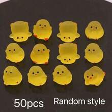 5/10/20/50pcs Mini Glow In The Dark Chick DIY Accessories, Decoration For Car, Dashboard, Desktop, Room, Party, Garden Landscape - Yellow - View 10