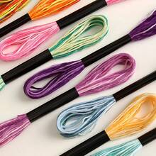 16 Colors Polyester Embroidery Thread Set - Vibrant Rainbow Cross Stitch Thread, 100% Polyester Fiber, Perfect For DIY Bracelet Making And Craft Projects - 16pcs Embroidery Thread Set - View 4