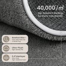 EDIMENS Rugs Living Room Large 160x230, Grey Rug For Bedroom Washable Area Rugs Anti Slip Fluffy Rug Shaggy Cream Carpets Extra Large Rugs For Living Room, Home Decor - Dark Grey - View 4