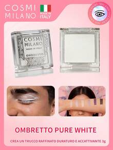 COSMI MILANO Made In Italy Holographic Shimmer Single-Color Eyeshadow Ultra Fine Pigments Three-Dimensional Iridescence Effect, Easy To Apply Without Flaking Long-Lasting Essential Eye Make-Up For Women Ideal Spring Summer Gift Birthday Party Daily Look And Event - 純白101 - 查看 1