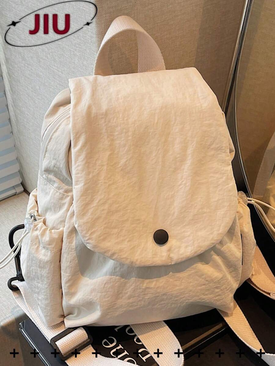 極簡休閒尼龍女款後背包，多功能通勤日用包，多口袋輕量旅行包，大容量簡約學生包，適合學生、護理師、教師、商務人士，適用旅行、度假、出差、日常通勤、購物、辦公、約會、登山、訓練、工作，生日禮物、節日禮物