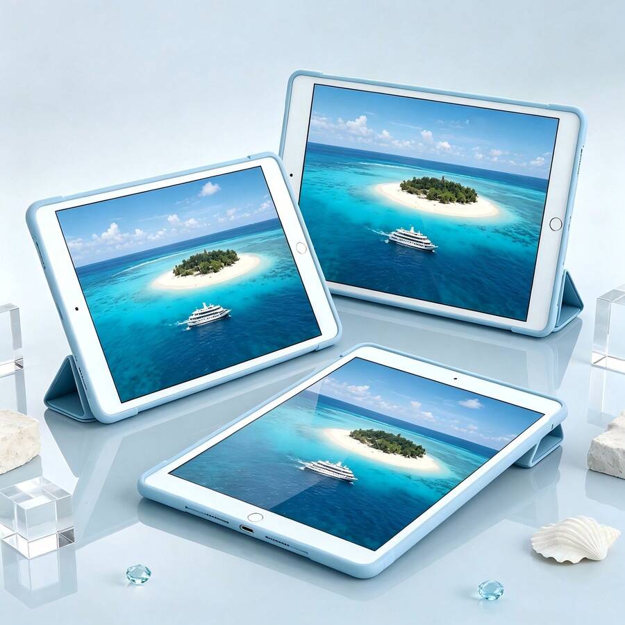 TenYide 可折疊支架平板電腦保護殼，時尚簡約，輕量化。適用於 iPad/ Galaxy Tab 系列/ MatePad 系列/ Honor Pad 系列/ Pad 系列/ Redmi Pad 系列/ Tab 系列/ Tab Xiaoxin 系列。適用於 iPad A16 2025, Air 11/13, M3 2025, Mini 7 A17, Pro 2024, Air 11/13, M2 2024, Pro 11/13, M4 2024, Pro 12.9, 7/8/9 Gen, 10.2, 10 Gen, 10.9, Air 4/5, 10.9, Pro 11, 4/5/6